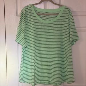 Talbots Green w/navy small stripe. Size 3X